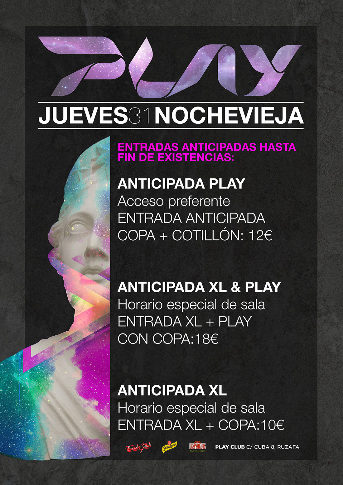 Nochevieja 2015 en XL Xtra Lrge y Play Club Valencia