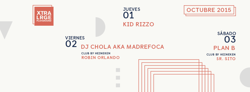 Jueves 1, viernes 2 y sábado 3 de octubre 2015 en XL Xtra Lrge Valencia